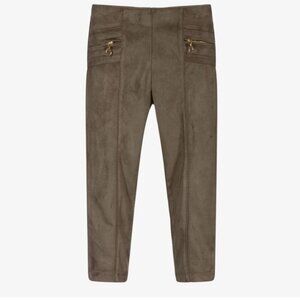Mayoral Green Cargo Pants Utility Suede Style little girl size 8 (C6)